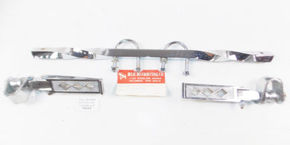1970's CHROME DOUBLE TWISTED HIGHWAY+FOOTREST BAR 5/8" LENGTH 17 3/4" CHOPPER - MotoRaider