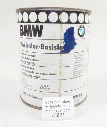 OEM BMW PAINT CAN 1000ml PEARL COLOR BASE COAT BMW 270 ROYAL BLUE (königsblau) - MotoRaider