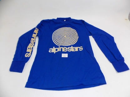 1980's ALPINESTARS JERSEY SHIRT BLU SIZE 3 LONG SLEEVE RAISED LOGO VINTAGE CROSS - MotoRaider