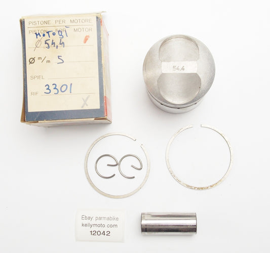 NOS ASSO WERKE 3301 PISTON + RINGS + PIN + CLIPS D. 54.4 mm MOTO BI IMPERIALE 12 - MotoRaider