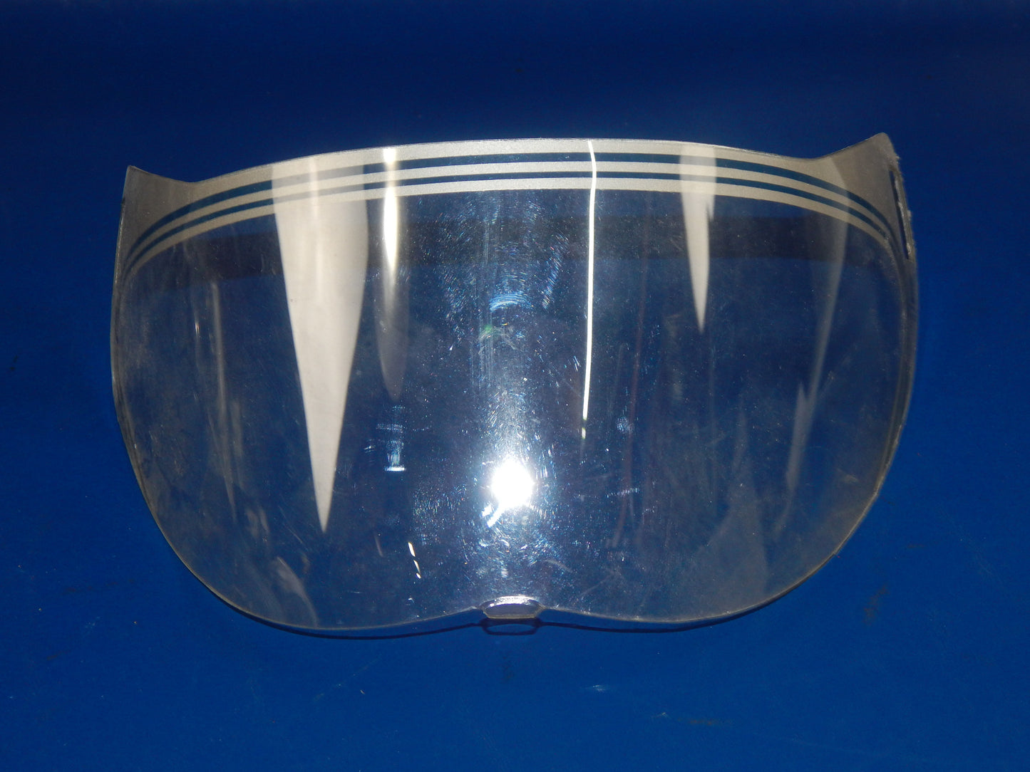VINTAGE MOTORCYCLE HELMET AGV V 5000 CLEAR VISOR SHIELD SCREEN GREY BLUE ITALY - MotoRaider