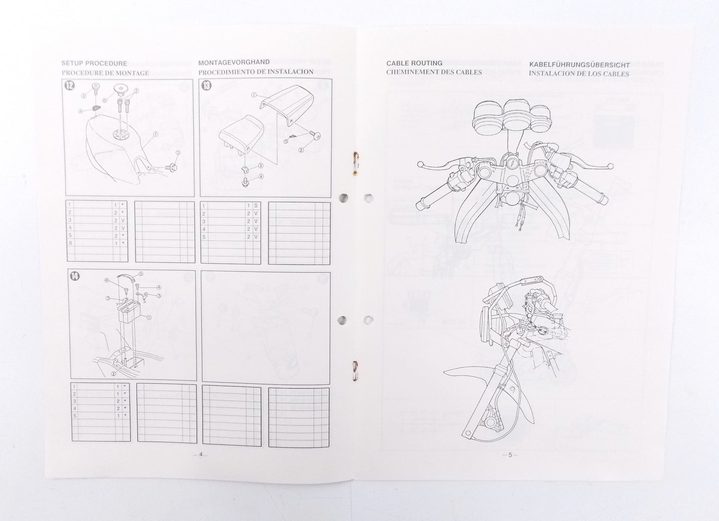 OEM YAMAHA 1989 FZR500 / FZR600 ASSEMBLY MANUAL ENGLISH, ITALIAN 3HE-28107-W0 - MotoRaider
