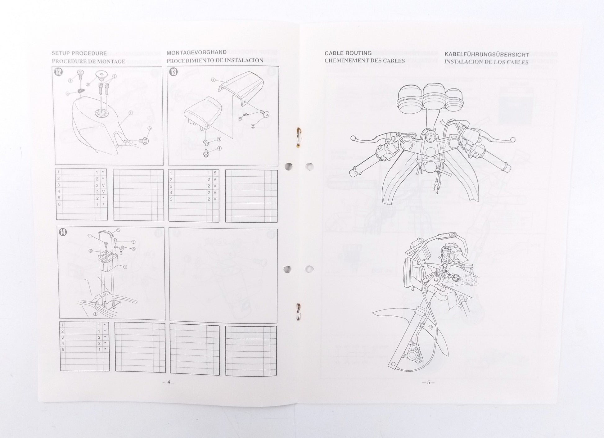 OEM YAMAHA 1989 FZR500 / FZR600 ASSEMBLY MANUAL ENGLISH, ITALIAN 3HE-28107-W0 - MotoRaider