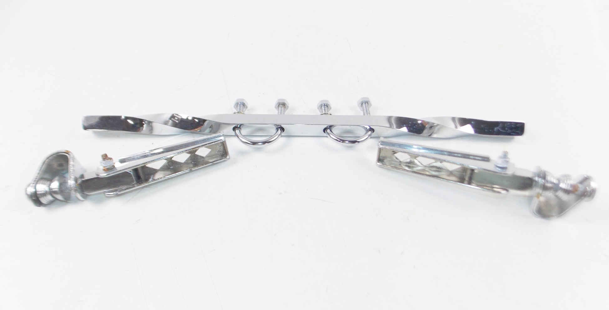 1970's CHROME DOUBLE TWISTED HIGHWAY+FOOTREST BAR 5/8" LENGTH 17 3/4" CHOPPER - MotoRaider