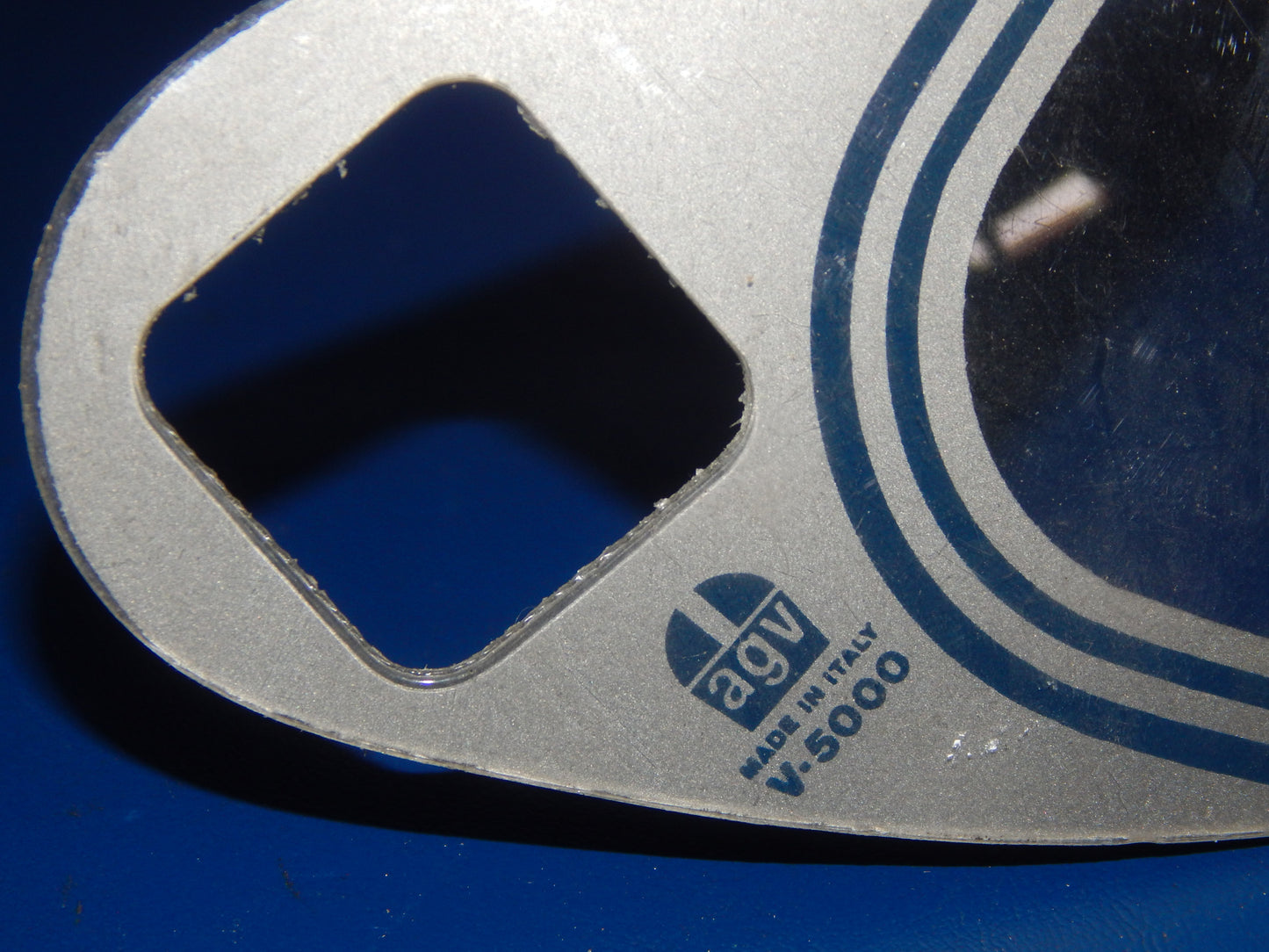 VINTAGE MOTORCYCLE HELMET AGV V 5000 CLEAR VISOR SHIELD SCREEN GREY BLUE ITALY - MotoRaider
