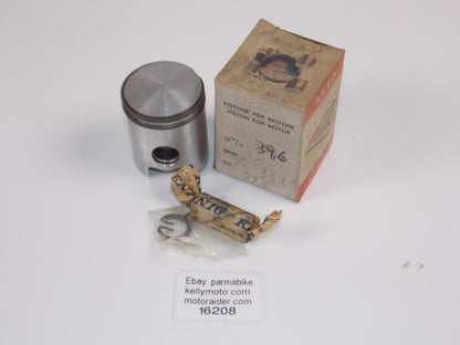 NOS ASSO WERKE 25-7300 PISTON 39.6MM+RING+CIRCLIP+14MM PIN VINTAGE ITALY 16208 - MotoRaider