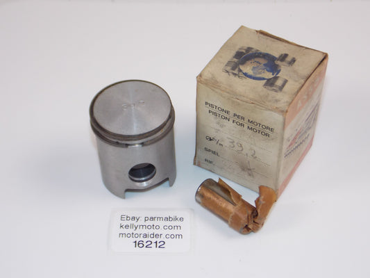NOS ASSO WERKE 25-7300 PISTON 39.2MM + RINGS + 14MM PISTON VINTAGE ITALY 16212 - MotoRaider