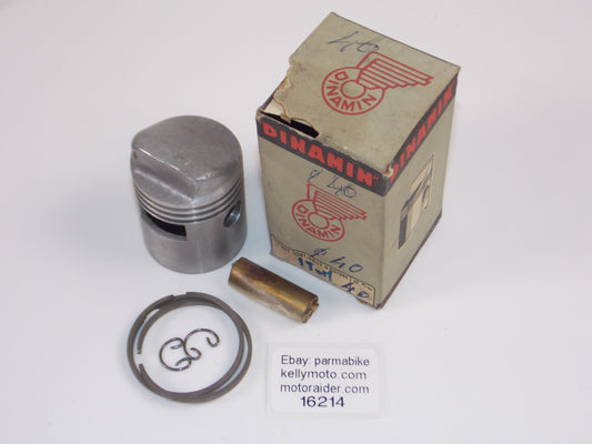 NOS DINAMIN MOTOCYCLE 106 PISTON 40MM + RINGS + CIRCLIPS + 11MM PIN #16214 - MotoRaider