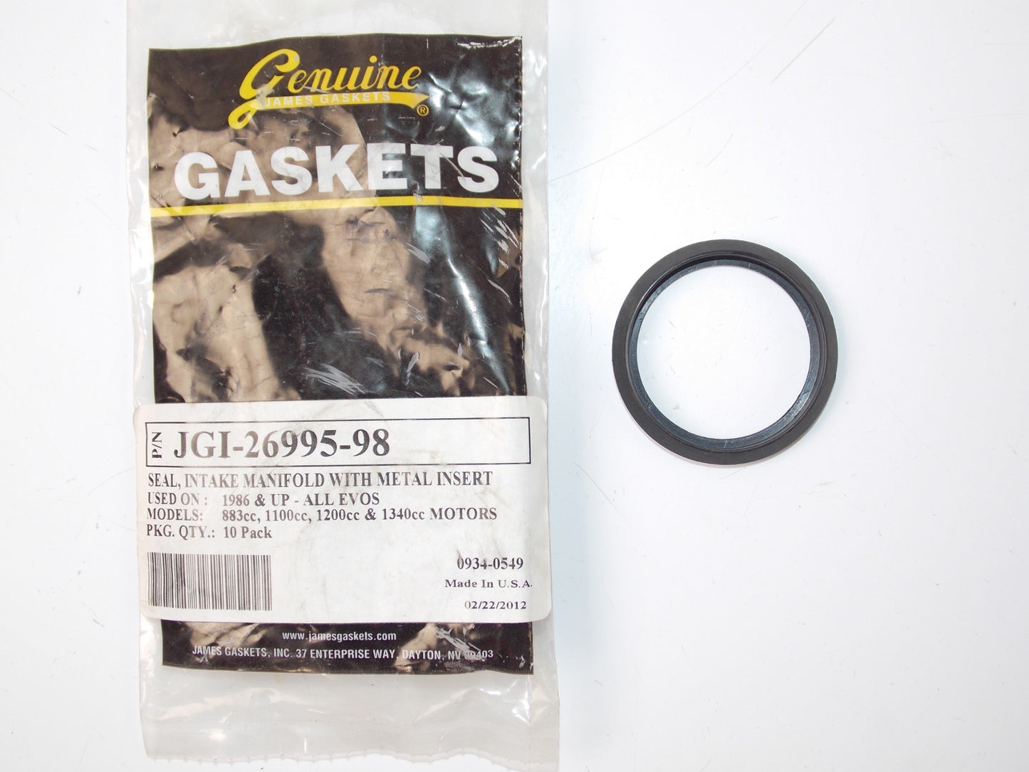 HARLEY 1986-UP 883 1100 1200 1340 INTAKE MANIFOLD SEAL JAMES GASKET JGI-26995-98 - MotoRaider