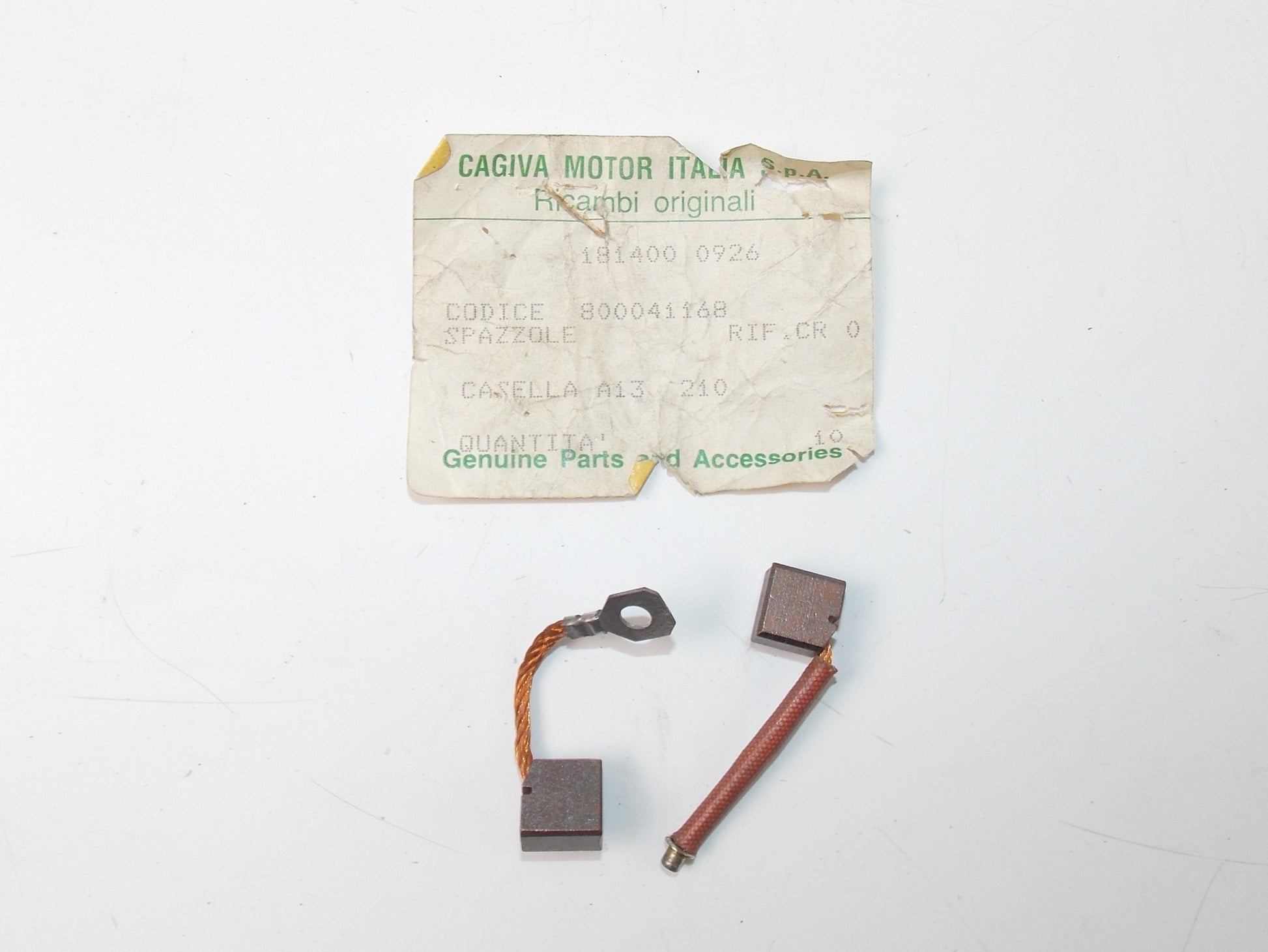 OEM CAGIVA 1985 ALETTA ELECTRA IGNITION SYSTEM BRUSH SET RIF CR 001-2 800041168 - MotoRaider