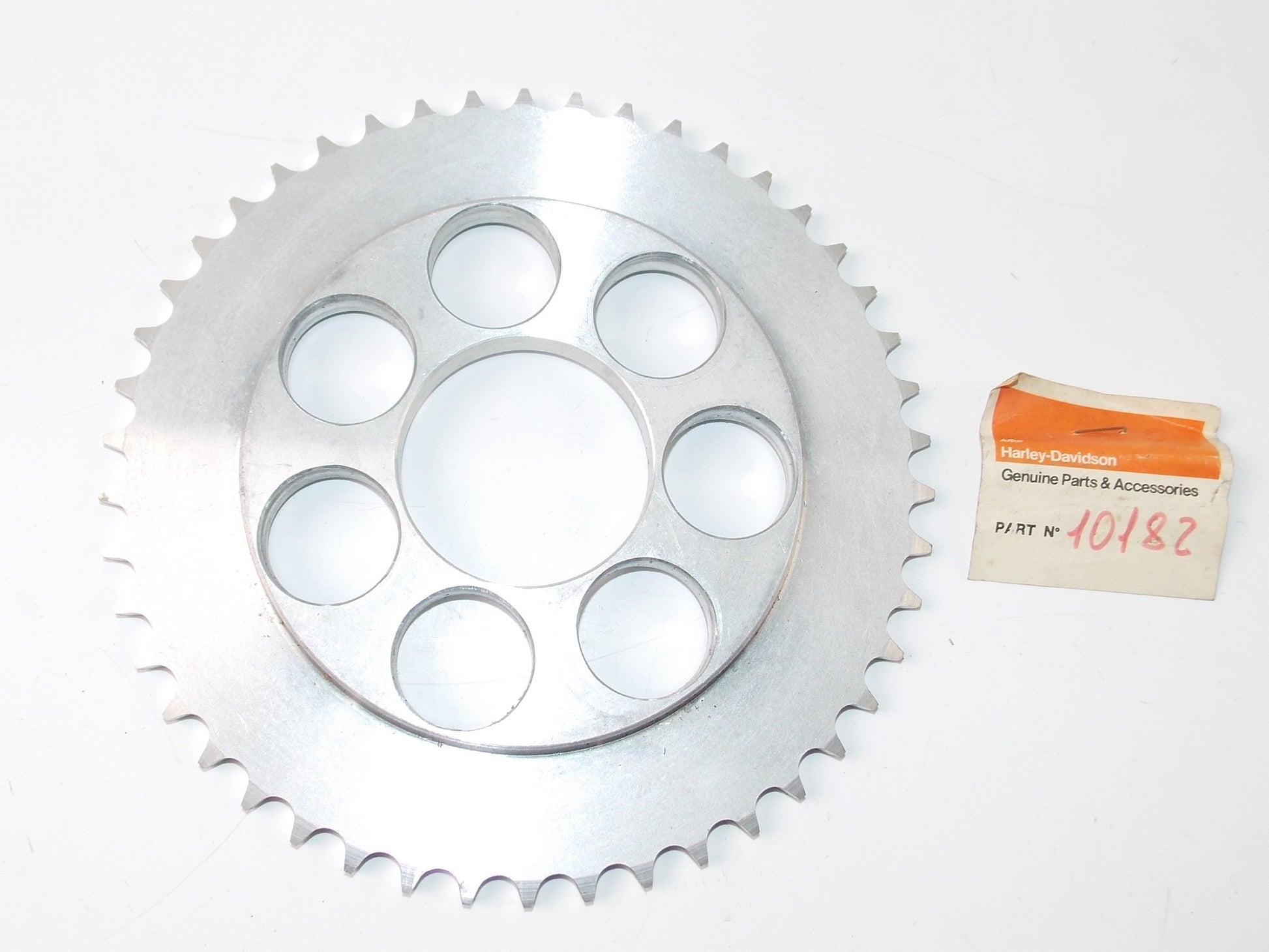 NOS HARLEY DAVIDSON CAGIVA AMF ALUMINUM REAR SPROCKET 46T CENTER HOLE 57mm 10182 - MotoRaider