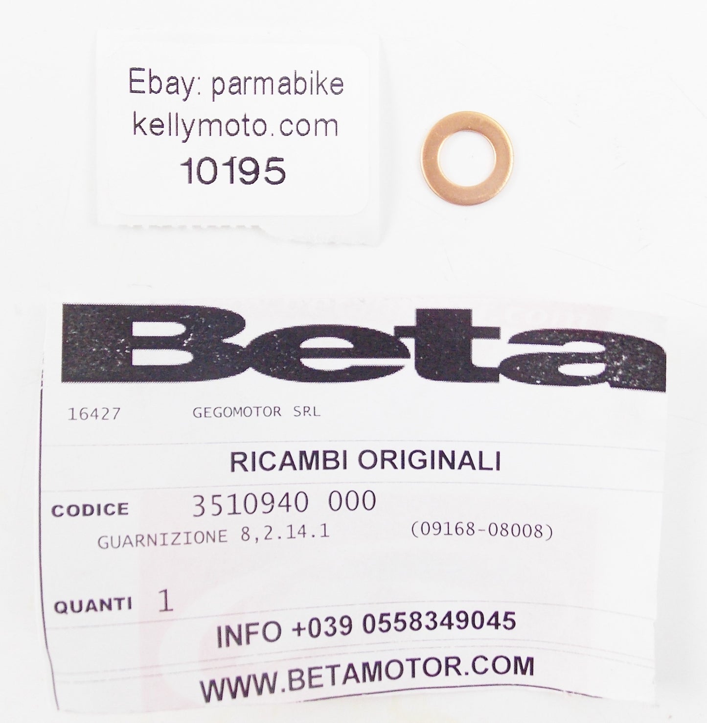 NOS BETA 2018 ALP 200 ENGINE CYLINDER HEAD GASKET 3510940-000 - MotoRaider
