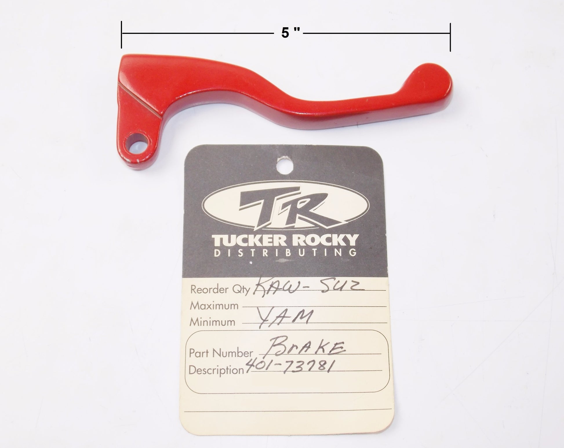 FLANDERS ALUMINUM RH RED BRAKE LEVER 5" YAMAHA TY/YX 80 DT XT MX 401-73781 - MotoRaider