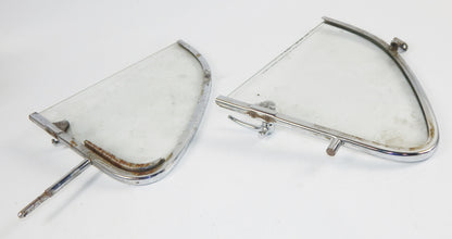 2 1960's VW BEETLE BUG RIGHT VENT WING PASSENGER WINDOW GLASS FRAME VINTAGE - MotoRaider