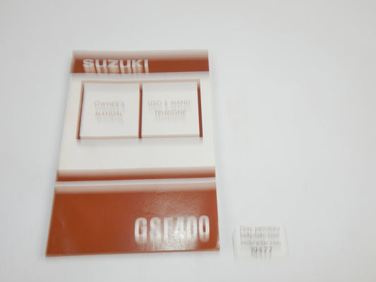 1992 SUZUKI GSF400 USER OWNER MANUAL BOOK 99011-10D53-02E ITALIAN ENGLISH - MotoRaider