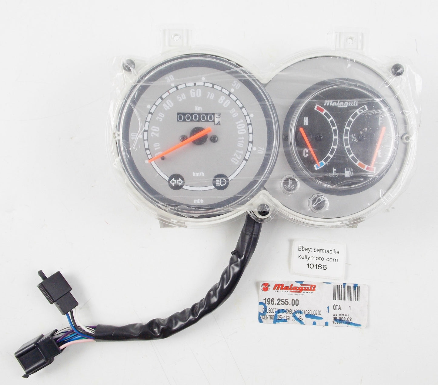 NOS MALAGUTI CENTRO 160-4T ELECTRICAL SPEEDOMETER INSTRUMENT CLUSTER 196.255.00 - MotoRaider