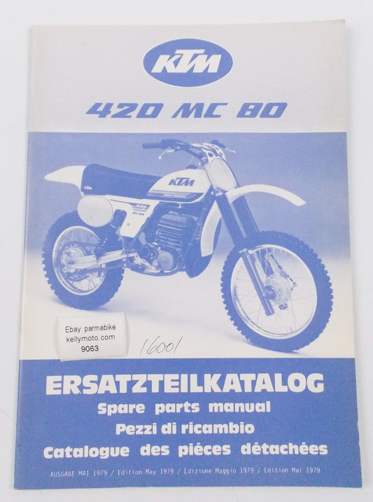OEM 1980 KTM 420MC SPARE PARTS MANUAL BOOK GERMAN ENGLISH ITALIAN FRENCH - MotoRaider