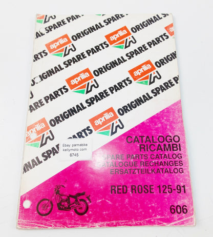 1991 APRILIA RED ROSE 125 CHASSIS FRAME MOTOR SPARE PART CATALOG BOOK MANUAL 606 - MotoRaider