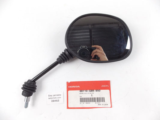 NOS OEM HONDA 1996 SCOOPY 100B REAR VIEW MIRROR BLACK RH 88110-GBM-850 - MotoRaider