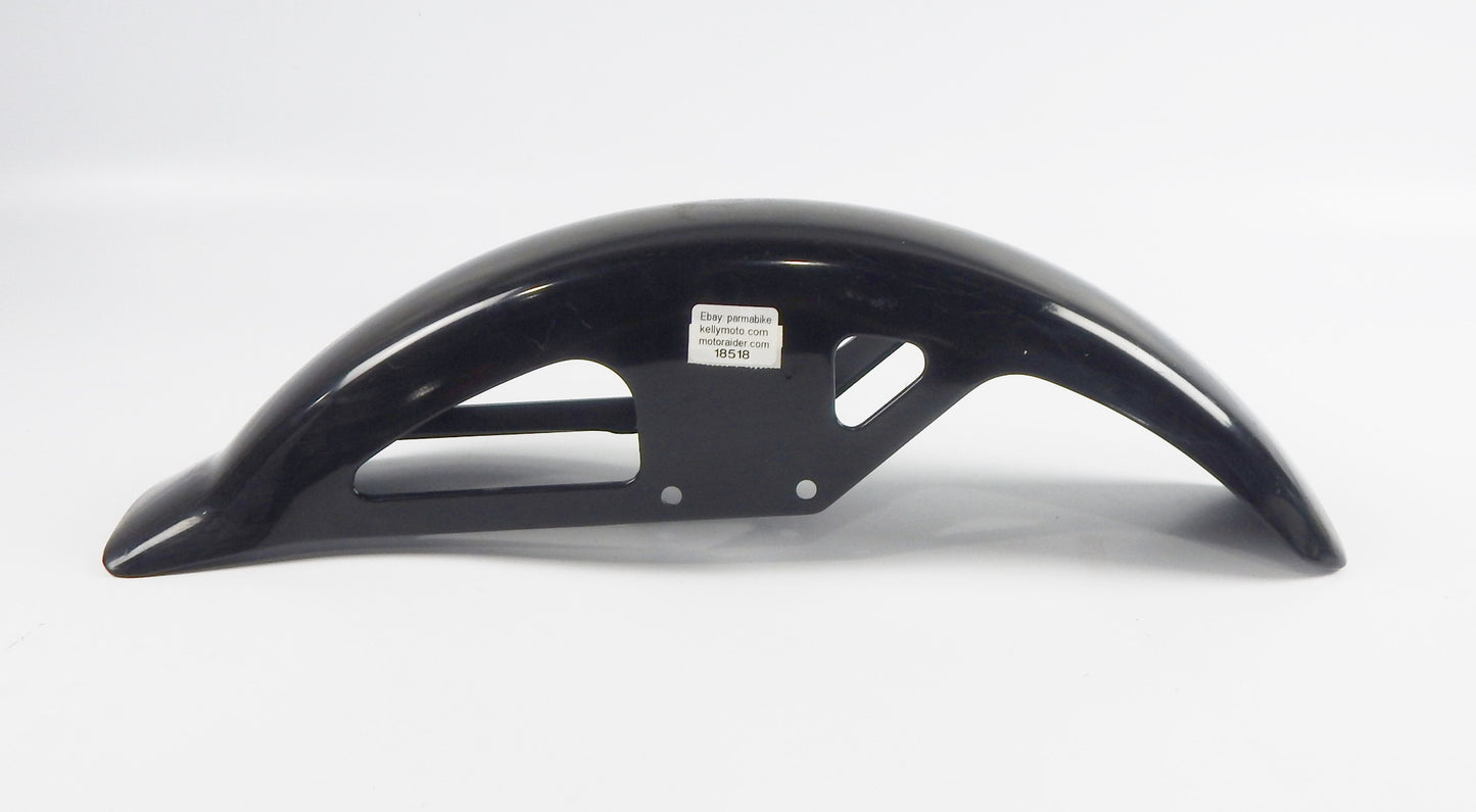 1980's FRONT FENDER BLACK STEEL L=28" W=5" SUZUKI GSE500 VINTAGE MOTORCYCLE - MotoRaider