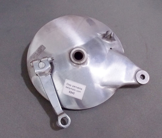 NOS OEM SUZUKI 1970's GT250 T500 BRAKE HUB PLATE W/ACTUATOR LEVER 200mm - MotoRaider