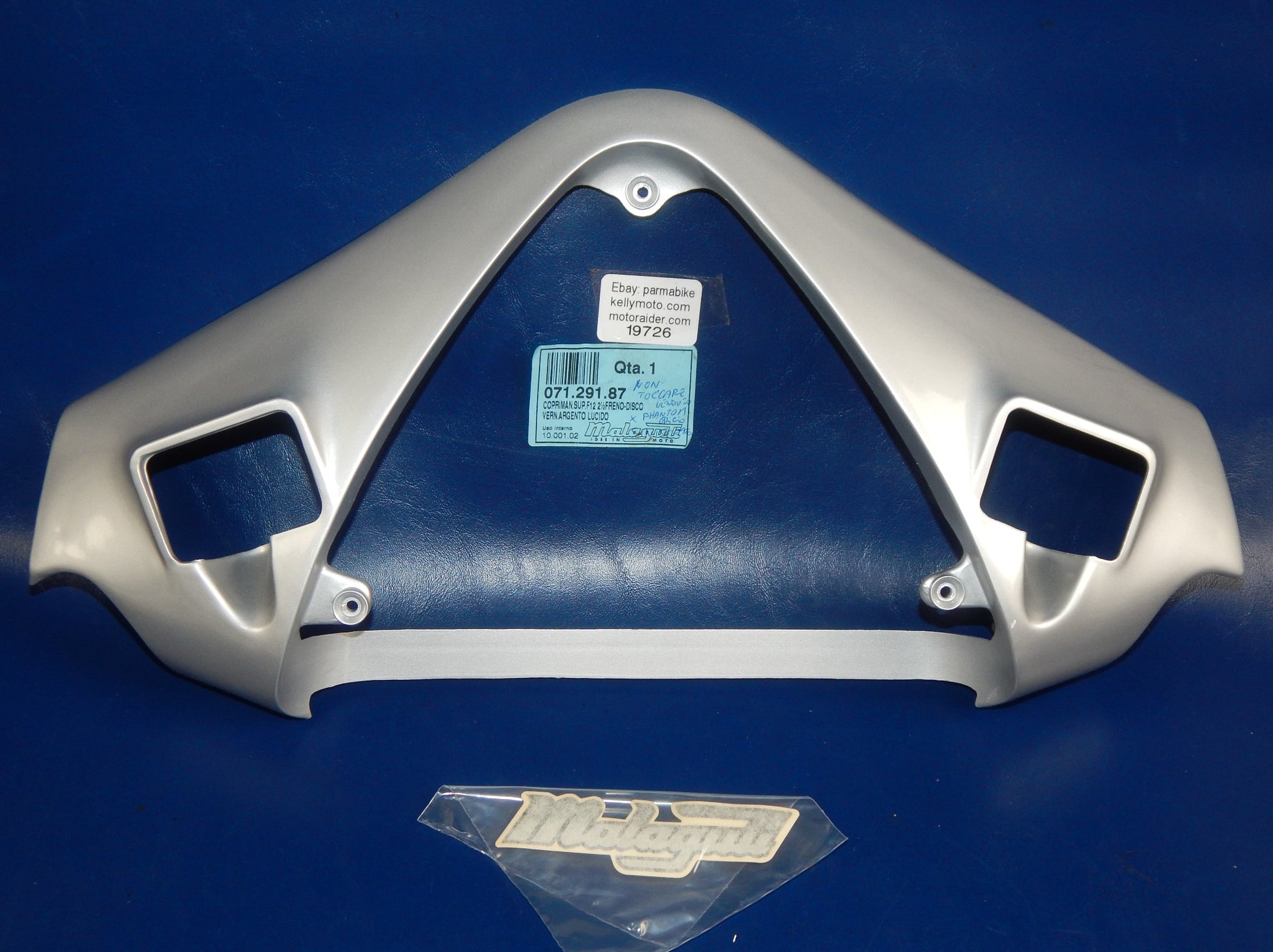 OEM MALAGUTIF12 2.5 DISC BRAKE UPPER HANDLEBAR FAIRING COVER POLISHED SILVER - MotoRaider