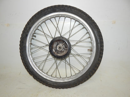 1981 BETA TRIAL 125 FRONT WHEEL 21" HUB AKRONT RIM SPOKES VINTAGE ITALY - MotoRaider