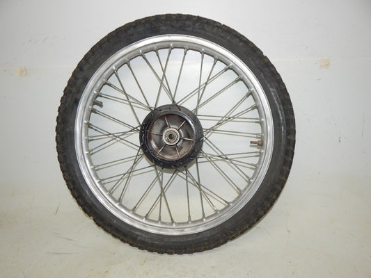 1981 BETA TRIAL 125 FRONT WHEEL 21" HUB AKRONT RIM SPOKES VINTAGE ITALY - MotoRaider