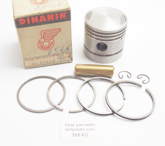 NOS DINAMIN PISTON+RINGS+PIN+CLIPS SET CPL, D. 54.6 mm ZANELLA CECCATO 125 cc - MotoRaider