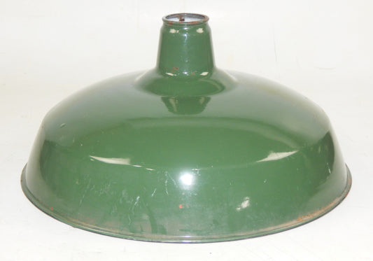 VINTAGE METAL SHOP LIGHT SHADES GREEN PORCELAIN ENAMEL D=16" GARAGE INDUSTRIAL - MotoRaider