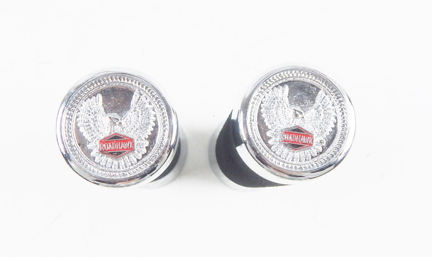 CHOPPER ROADWAWK METAL CHROMED RUBBER FOAM HANDLEBAR GRIP HOLES=22/24mm HARLEY - MotoRaider