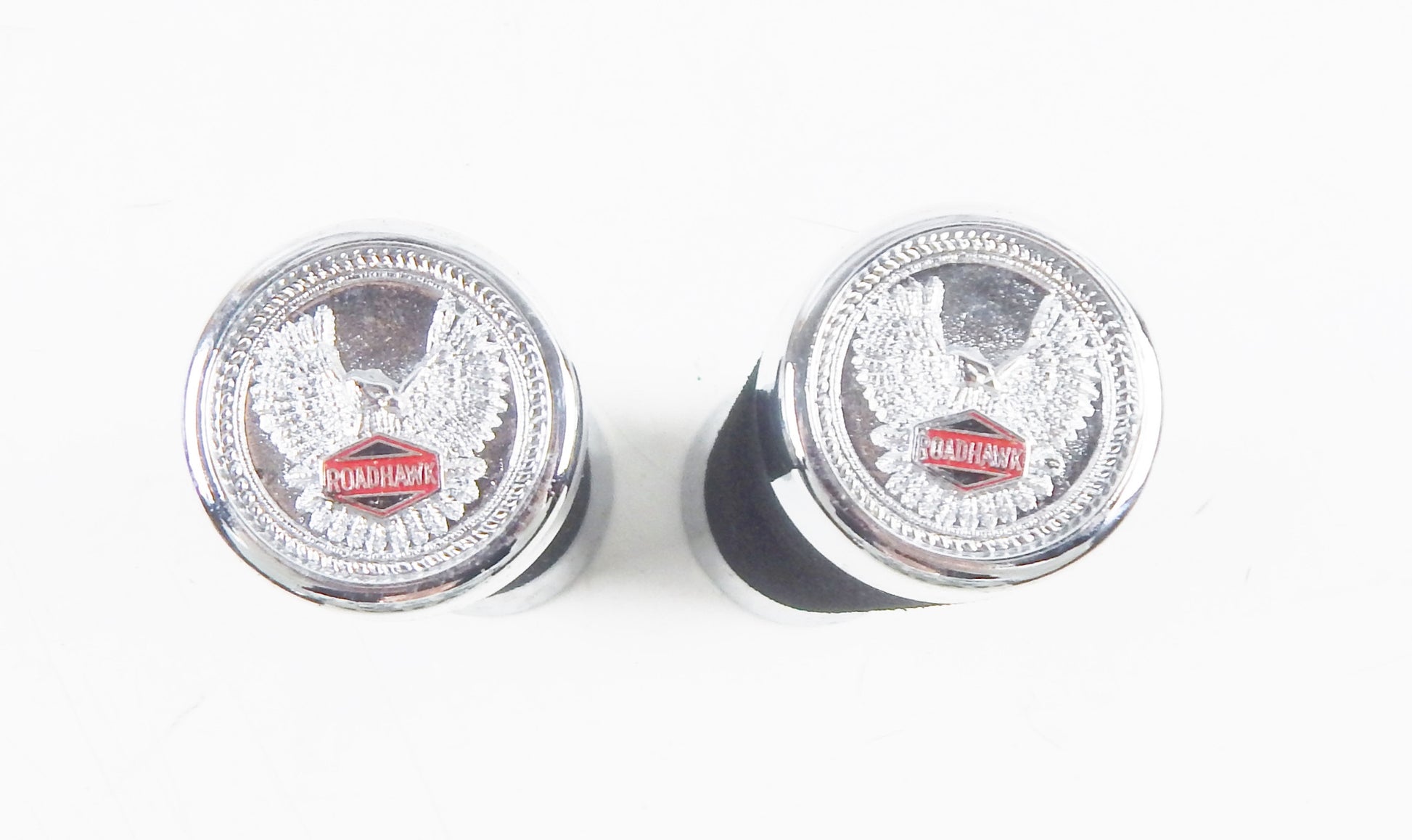 CHOPPER ROADWAWK METAL CHROMED RUBBER FOAM HANDLEBAR GRIP HOLES=22/24mm HARLEY - MotoRaider