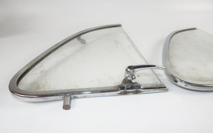 2 1960's VW BEETLE BUG RIGHT VENT WING PASSENGER WINDOW GLASS FRAME VINTAGE - MotoRaider