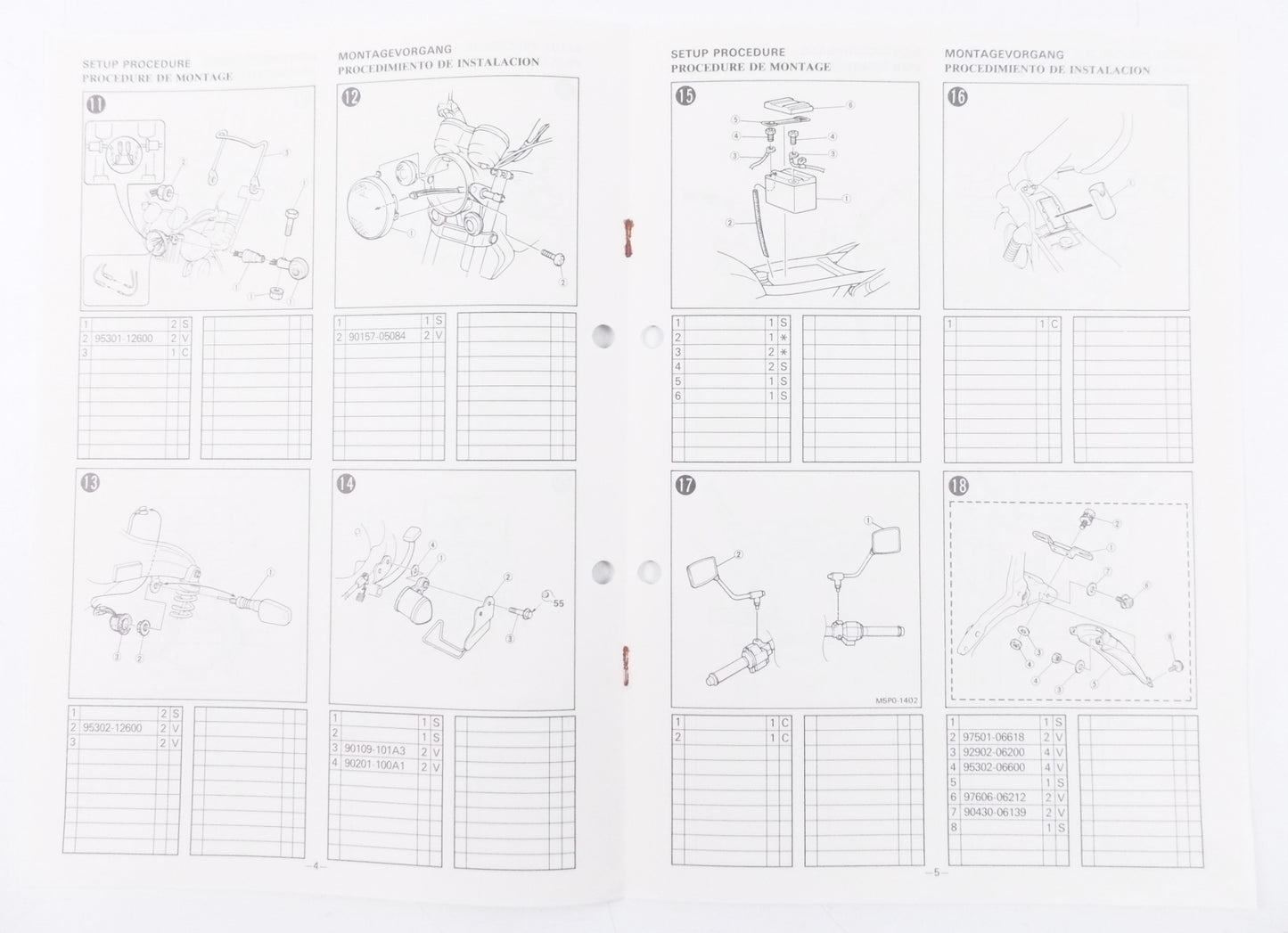 OEM YAMAHA 1989 XV535 ASSEMBLY MANUAL ENGLISH, ITALIAN, GERMAN 3BR-28107-W0 - MotoRaider
