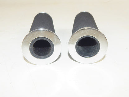 CHOPPER ROADWAWK METAL CHROMED RUBBER FOAM HANDLEBAR GRIP HOLES=22/24mm HARLEY - MotoRaider