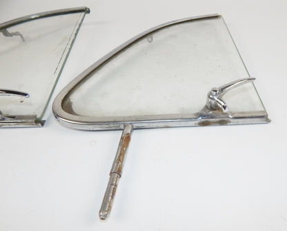 2 1960's VW BEETLE BUG RIGHT VENT WING PASSENGER WINDOW GLASS FRAME VINTAGE - MotoRaider