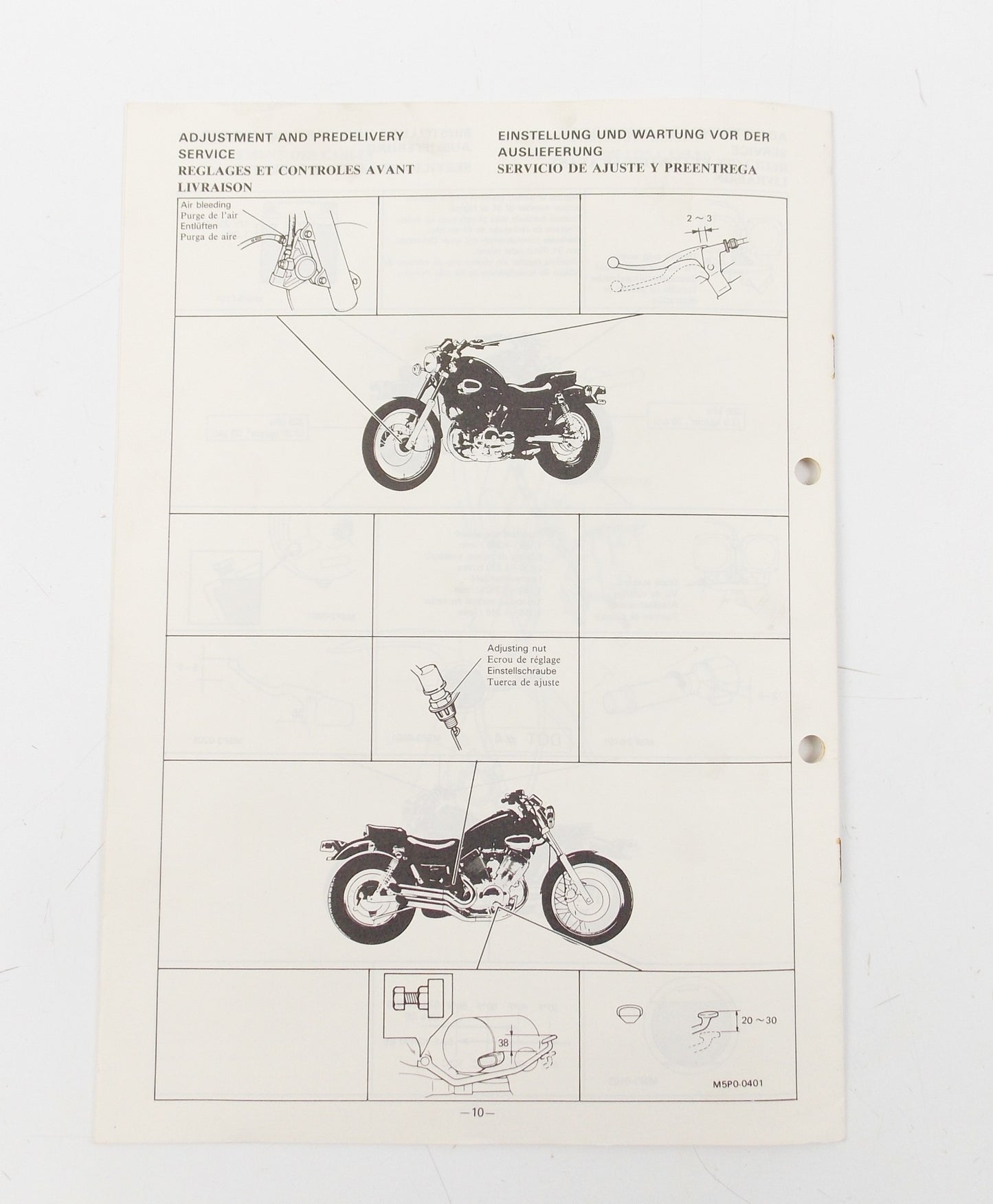 OEM YAMAHA 1989 XV535 ASSEMBLY MANUAL ENGLISH, ITALIAN, GERMAN 3BR-28107-W0 - MotoRaider
