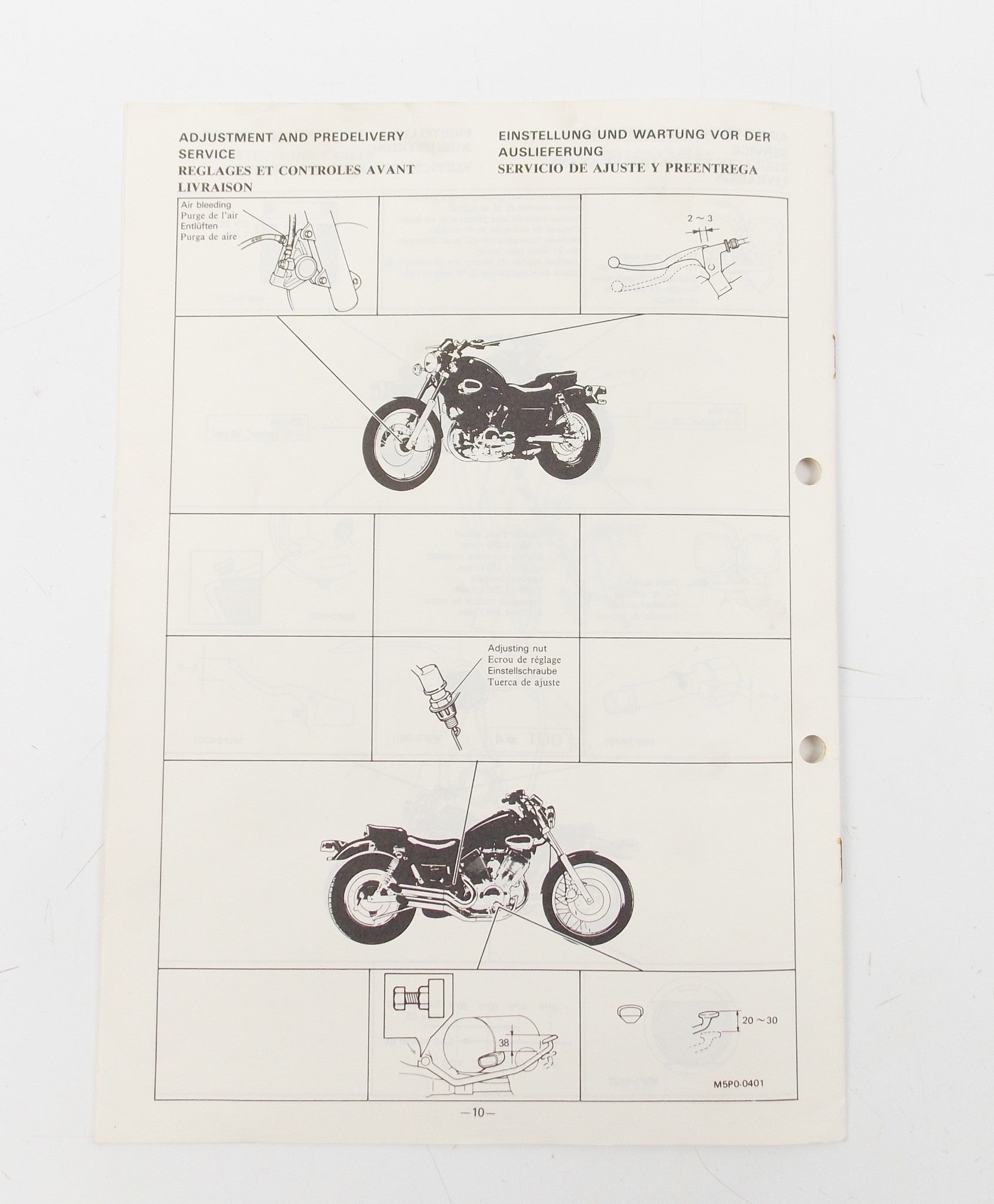 OEM YAMAHA 1989 XV535 ASSEMBLY MANUAL ENGLISH, ITALIAN, GERMAN 3BR-28107-W0 - MotoRaider