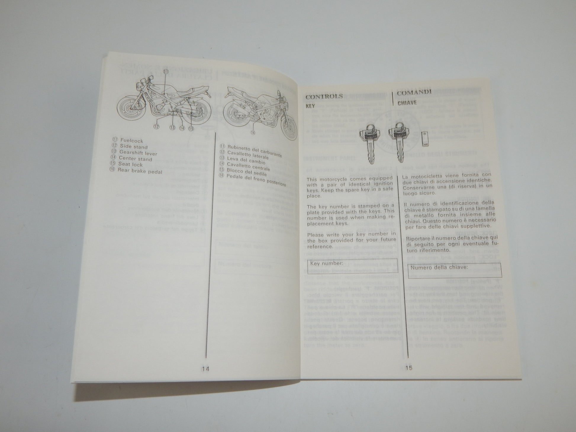 1992 SUZUKI GSF400 USER OWNER MANUAL BOOK 99011-10D53-02E ITALIAN ENGLISH - MotoRaider