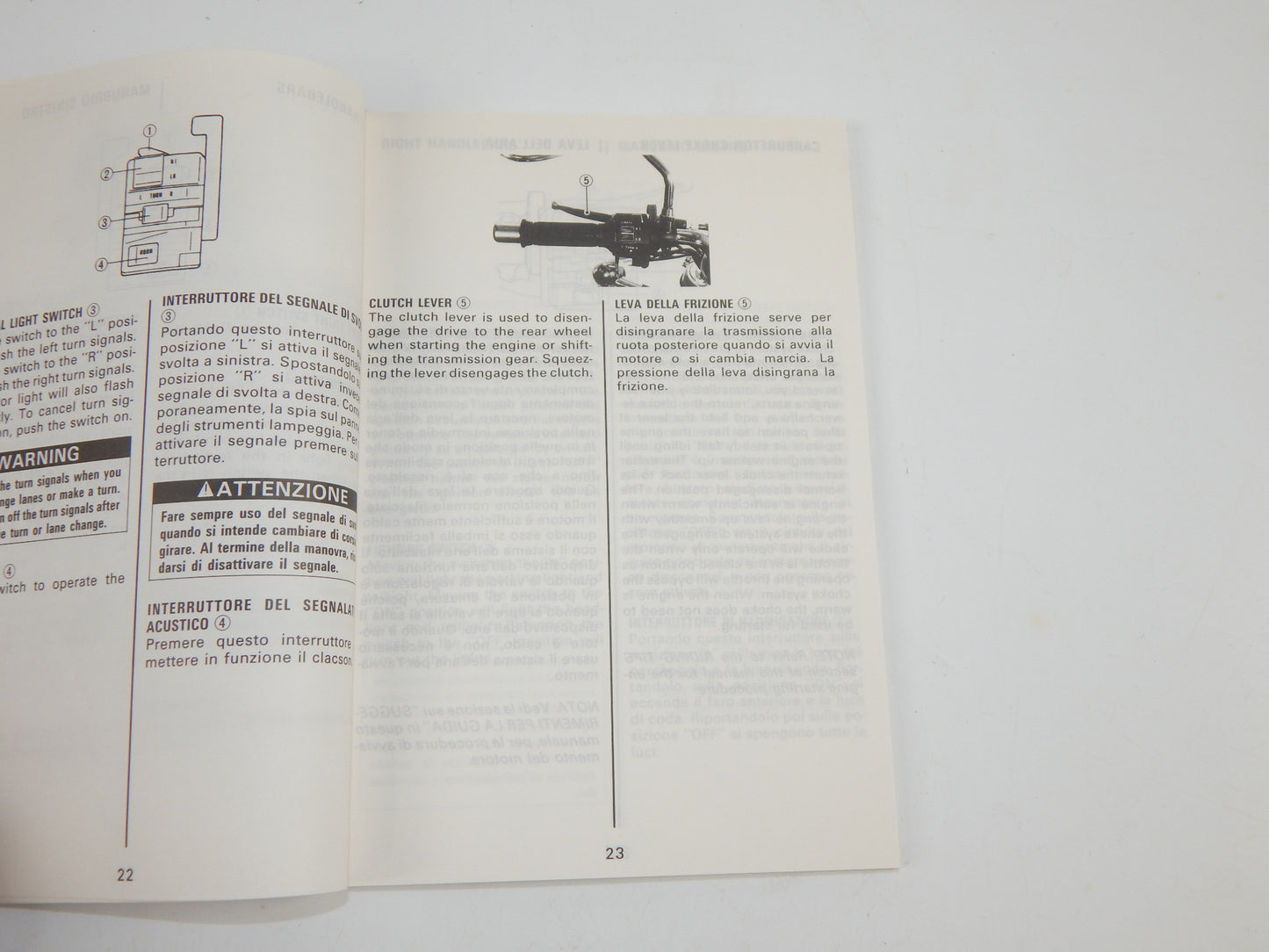 1992 SUZUKI GSF400 USER OWNER MANUAL BOOK 99011-10D53-02E ITALIAN ENGLISH - MotoRaider