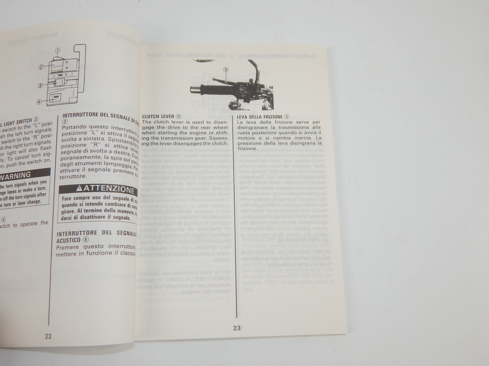 1992 SUZUKI GSF400 USER OWNER MANUAL BOOK 99011-10D53-02E ITALIAN ENGLISH - MotoRaider