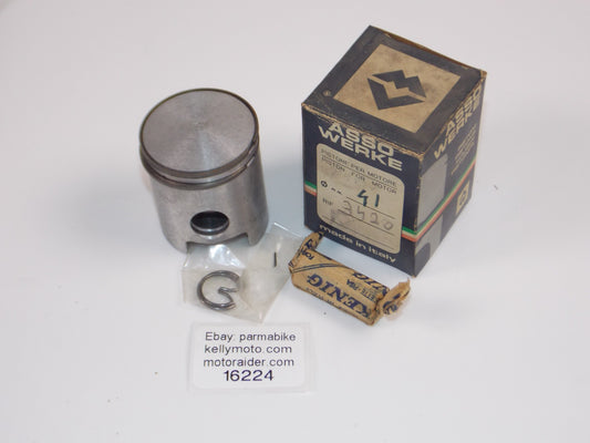 NOS ASSO WERKE 25-7300 BETA 3420 PISTON 41MM + RINGS + CIRCLIPS + 14MM PIN 16224 - MotoRaider
