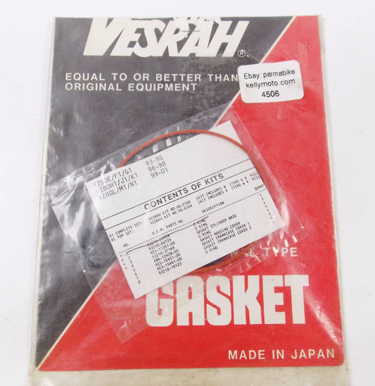 NOS VESRAH TOP END GASKET SEAL KIT YAMAHA 1993-1994-1995 YZ80 E\F1\G1 VG-2104 - MotoRaider