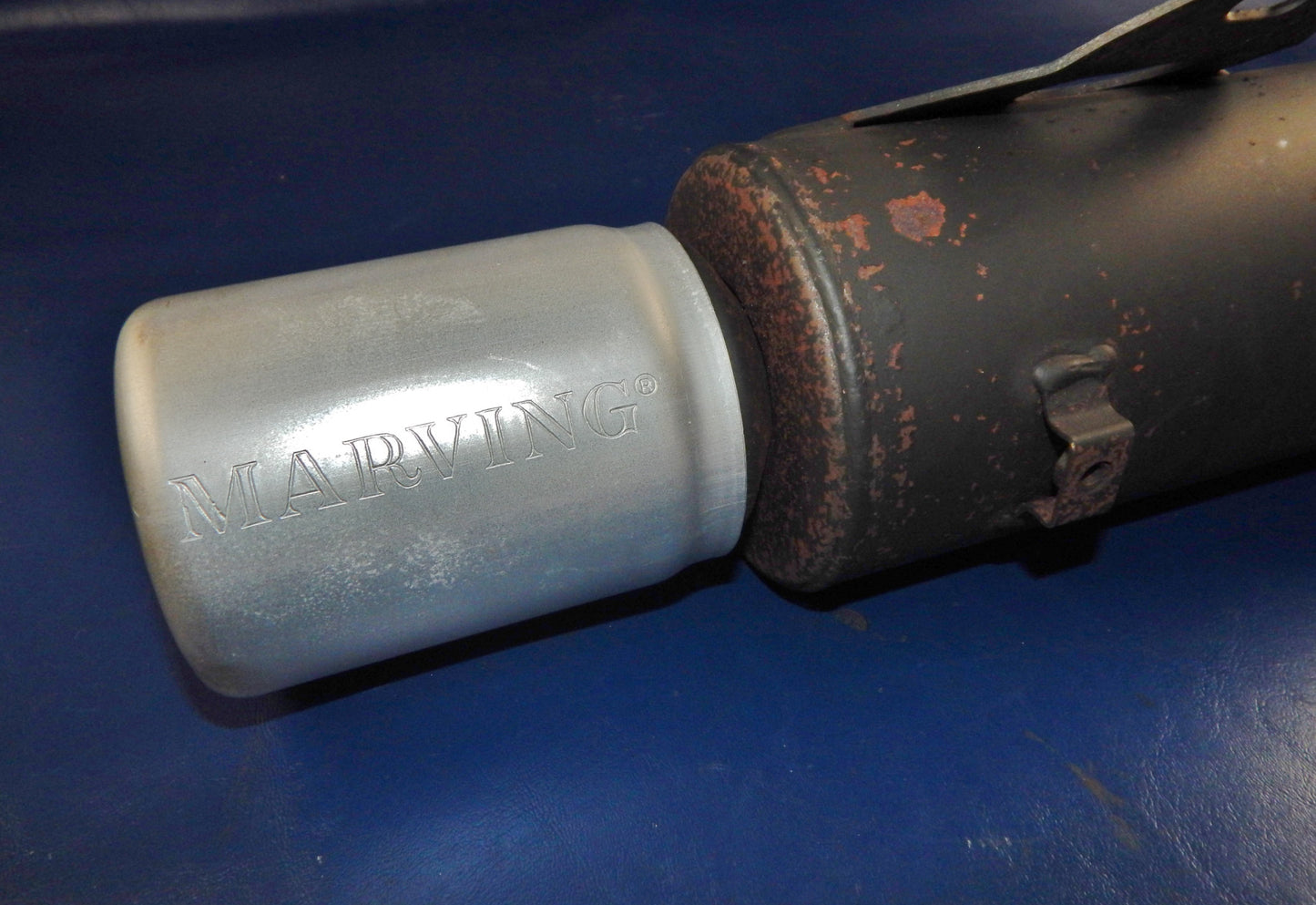 1985-90 YAMAHA XT400 MONOSCHOCK MARVING MUFFLER EXHAUST PIPE VINTAGE - MotoRaider
