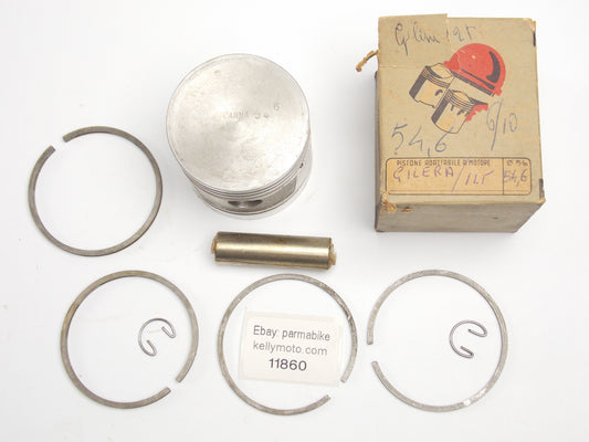 NOS DINAMIN PISTON + RINGS + PIN + CLIPS SET CPL. D. 54.6 mm GILERA 125 - MotoRaider