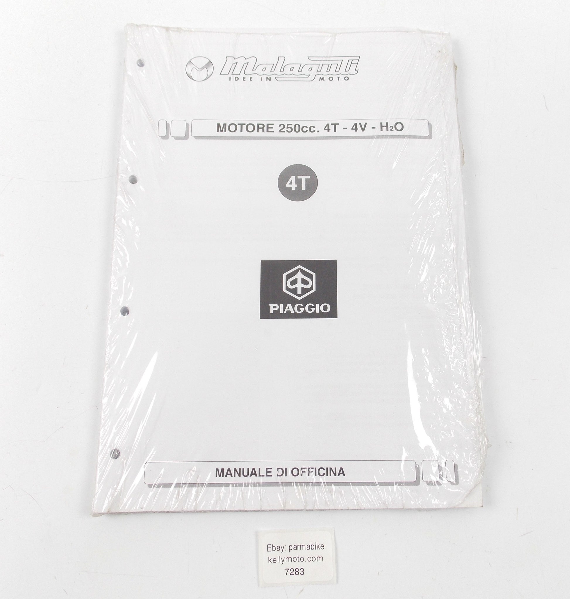 OEM MALAGUTI PIAGGIO WORKSHOP MANUAL SERVICE BOOK MOTOR 250cc 4T-4V-H2O ITALIAN - MotoRaider