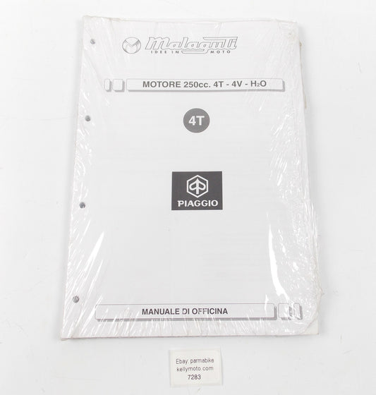 OEM MALAGUTI PIAGGIO WORKSHOP MANUAL SERVICE BOOK MOTOR 250cc 4T-4V-H2O ITALIAN - MotoRaider