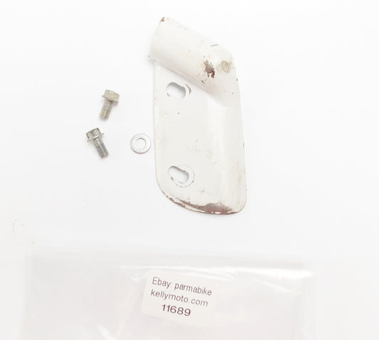 1990 YAMAHA YZ125 REAR MASTER MASTER CYLINDER HOLDER PROTECTOR PLATE GUARD WHITE - MotoRaider