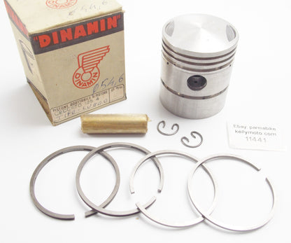 NOS DINAMIN PISTON+RINGS+CLIPS+PIN SET CPL. D. 54.6 mm ZANELLA CECCATO 125 cc - MotoRaider