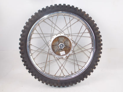 1970's HUSQVARNA 21" FRONT WHEEL RIM RADAELLI LELEU HUB SPOKES TIRE TRELLERBORG - MotoRaider